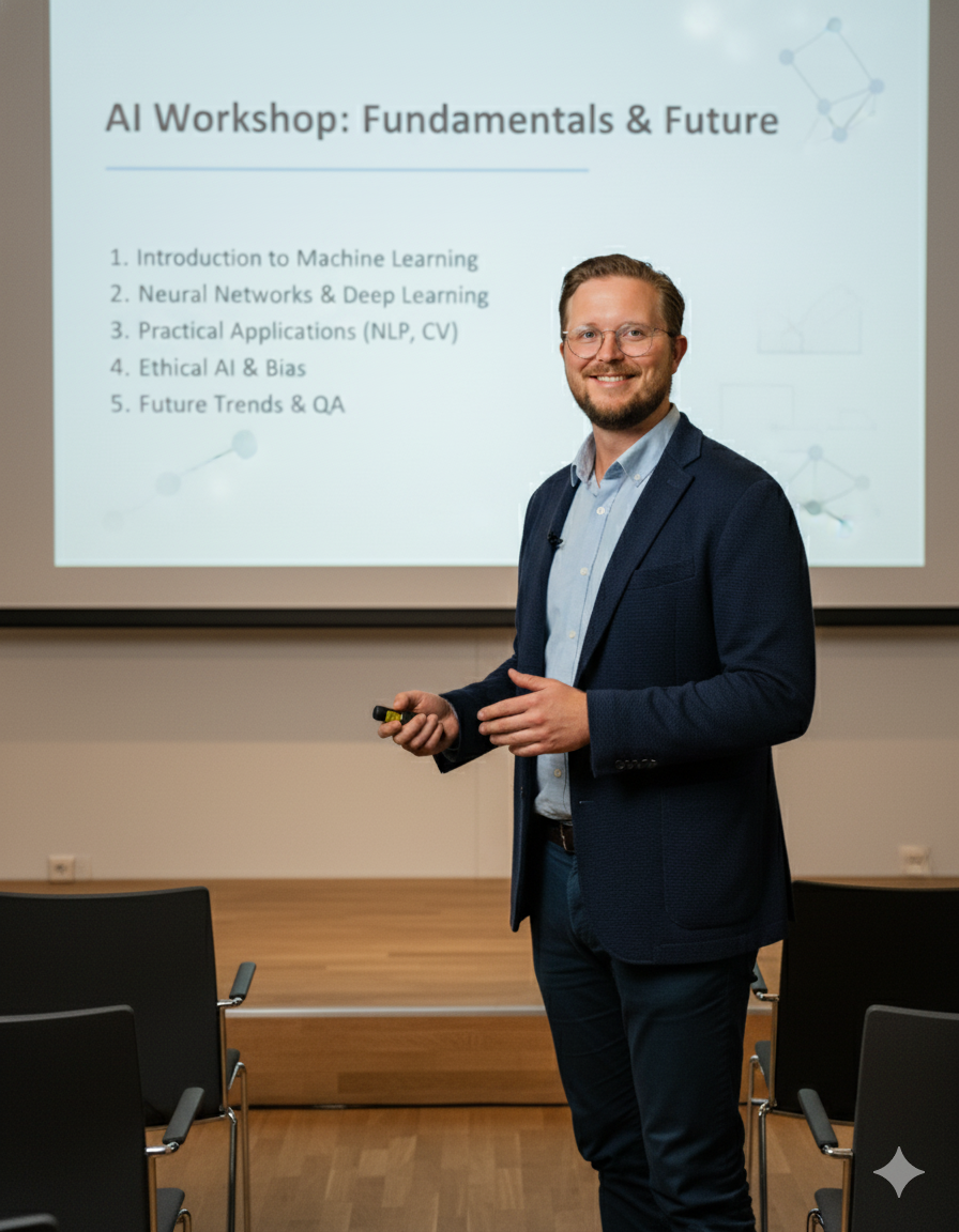 Lennart bei einem KI-Workshop